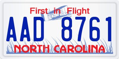 NC license plate AAD8761