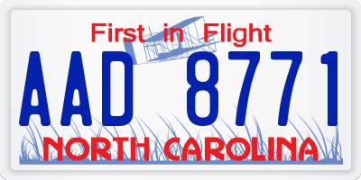 NC license plate AAD8771