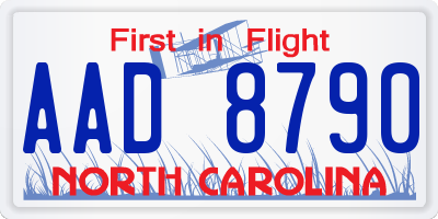 NC license plate AAD8790