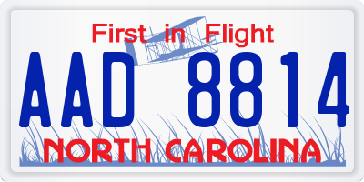 NC license plate AAD8814