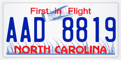 NC license plate AAD8819