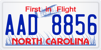 NC license plate AAD8856