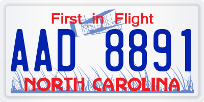 NC license plate AAD8891