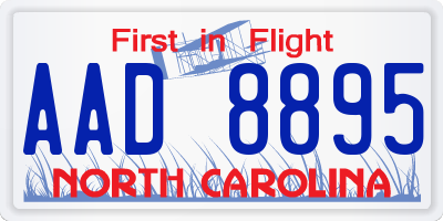 NC license plate AAD8895
