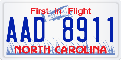 NC license plate AAD8911