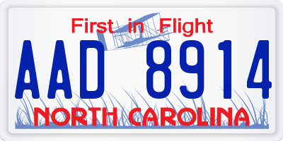 NC license plate AAD8914