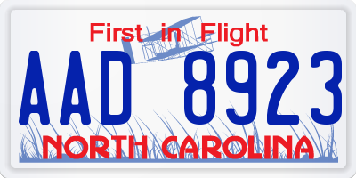 NC license plate AAD8923