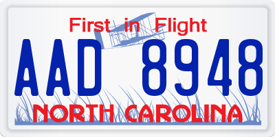 NC license plate AAD8948
