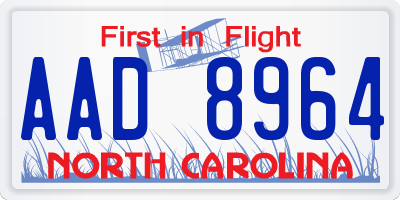 NC license plate AAD8964