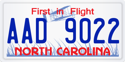NC license plate AAD9022