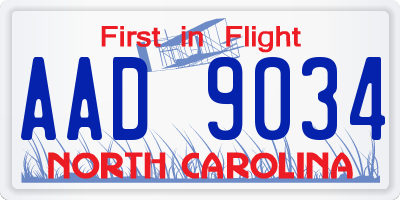 NC license plate AAD9034