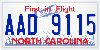 NC license plate AAD9115