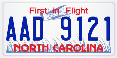 NC license plate AAD9121