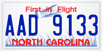 NC license plate AAD9133