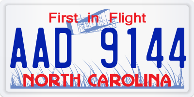 NC license plate AAD9144