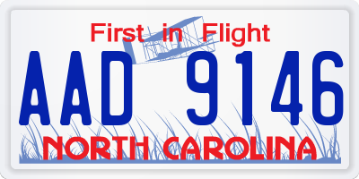 NC license plate AAD9146