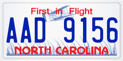 NC license plate AAD9156