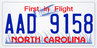 NC license plate AAD9158