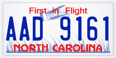 NC license plate AAD9161