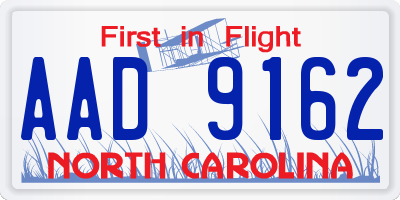 NC license plate AAD9162