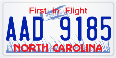 NC license plate AAD9185