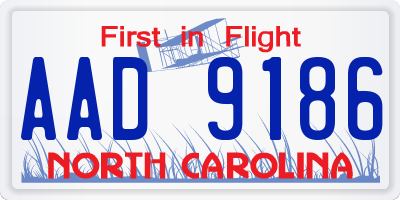 NC license plate AAD9186