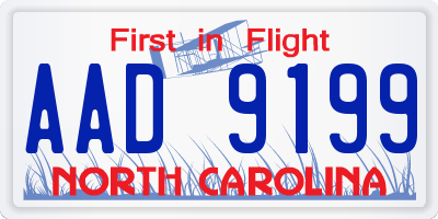 NC license plate AAD9199