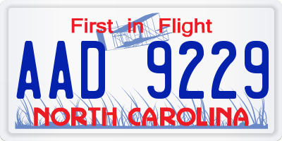 NC license plate AAD9229