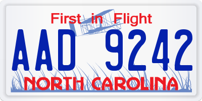 NC license plate AAD9242