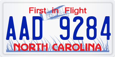 NC license plate AAD9284