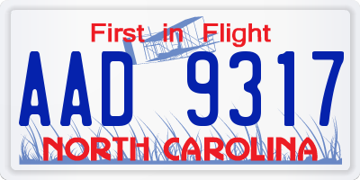 NC license plate AAD9317