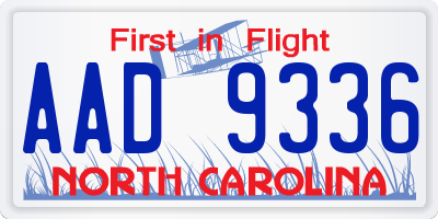 NC license plate AAD9336