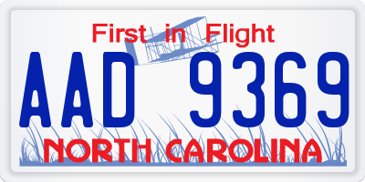 NC license plate AAD9369
