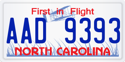 NC license plate AAD9393