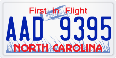 NC license plate AAD9395
