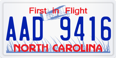 NC license plate AAD9416