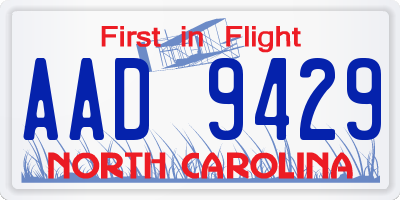 NC license plate AAD9429