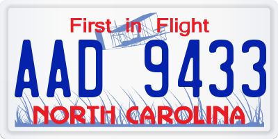 NC license plate AAD9433