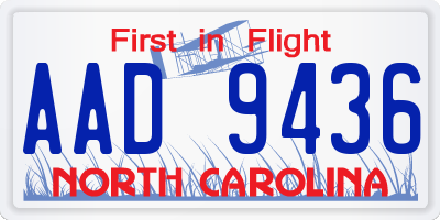 NC license plate AAD9436