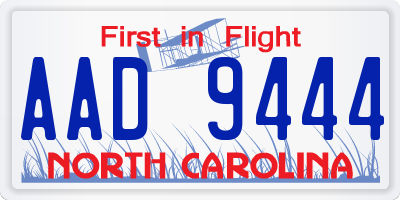 NC license plate AAD9444