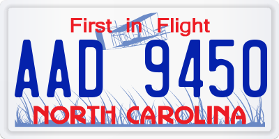 NC license plate AAD9450
