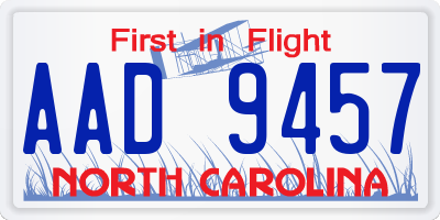 NC license plate AAD9457