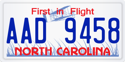 NC license plate AAD9458
