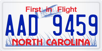 NC license plate AAD9459