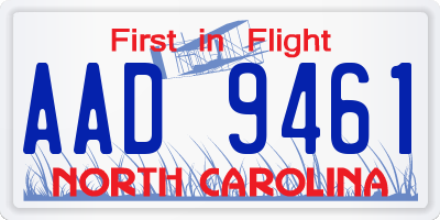 NC license plate AAD9461