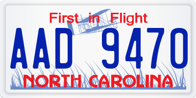 NC license plate AAD9470