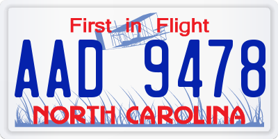 NC license plate AAD9478