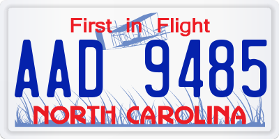NC license plate AAD9485