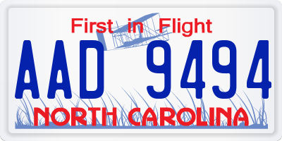 NC license plate AAD9494