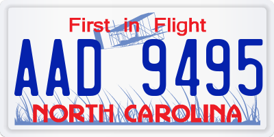 NC license plate AAD9495